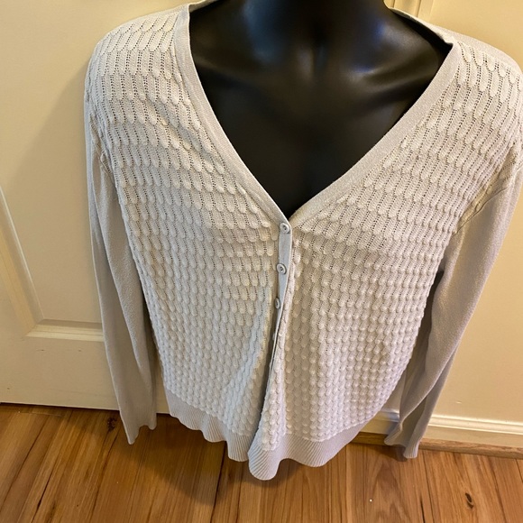 Light Grey Lapis Button down Cardigan!!! - Picture 1 of 4